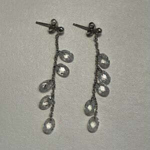 Dangle clear rhinestone earrings